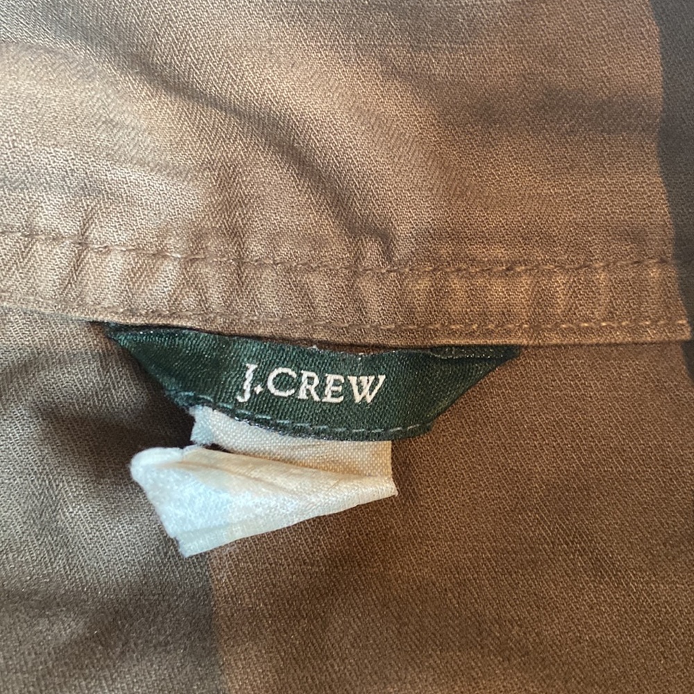 J Crew olive green brown military field jacket 100% cotton Size S EUC - Picture 2 of 10